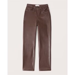 NEW Abercrombie and Fitch Faux Leather Criss Cross Straight Leg Pants
